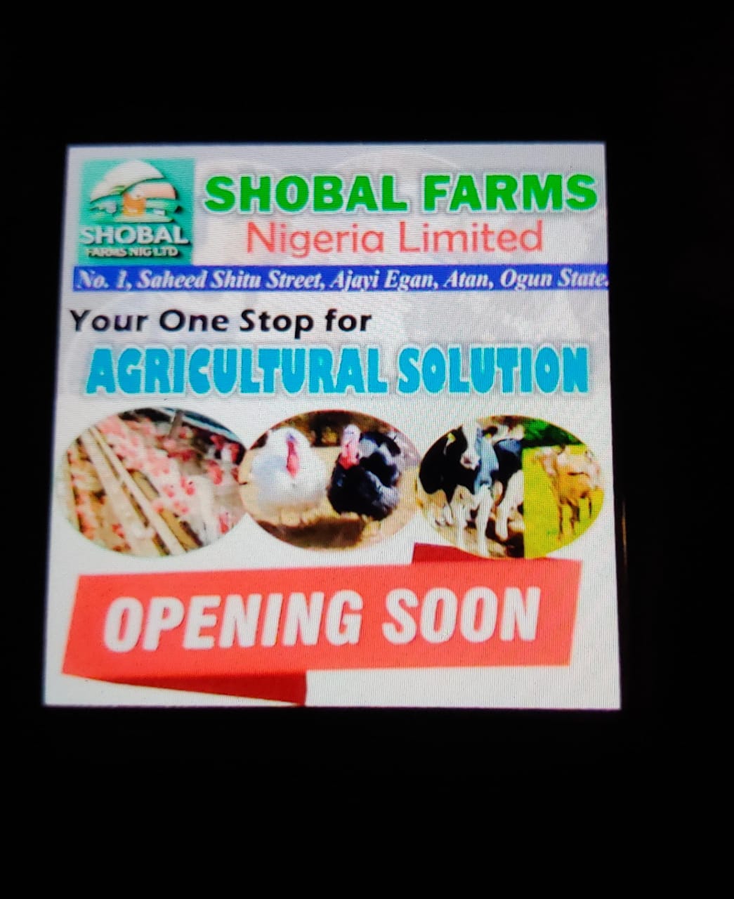 Shobal Farms Opening Soon Poster